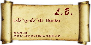 Légrádi Benke névjegykártya